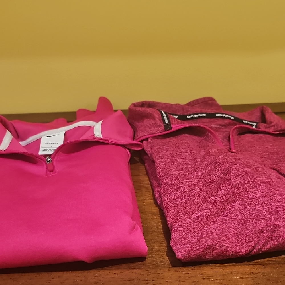 Nike Womens  Fuchsia and Heathered Pink  Runing Tops